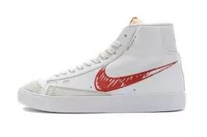 nike blazer mid top chaussures sketch red swoosh